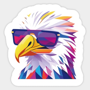 Majestic Wings: The Enigmatic Eagle in Sunglasses Sticker